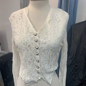 Lace white top blouse